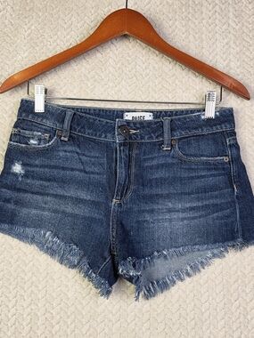 Paige Keira Shorts Womens 25 Blue Jean Shorts Cut Off Distressed